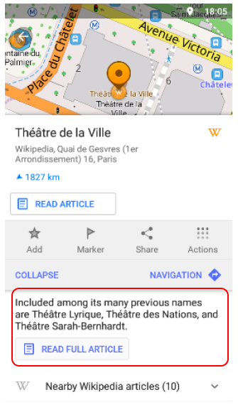 French Wikipedia POI in English
