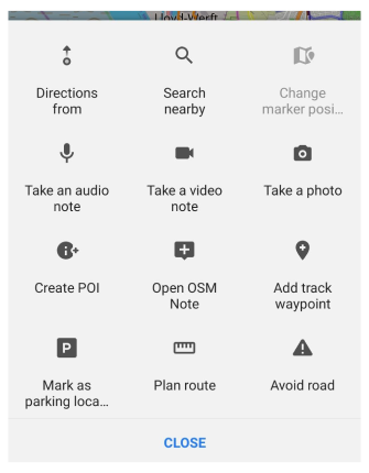 Actions additional menu Android