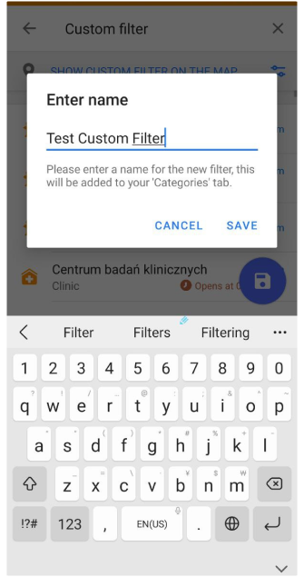 Custom POI save Android