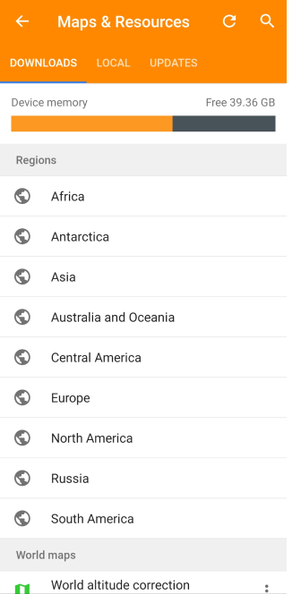 Download map menu general Android