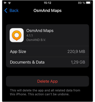 General Settings storage iOS