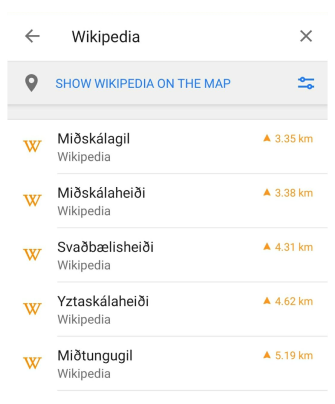 Wikipedia category on Android