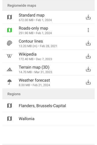 Regionwide maps Android