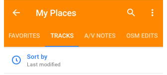 My places tracks seaching function Android