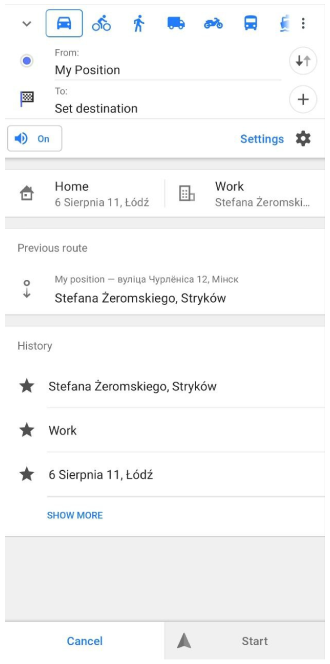 Navigation menu Android 1