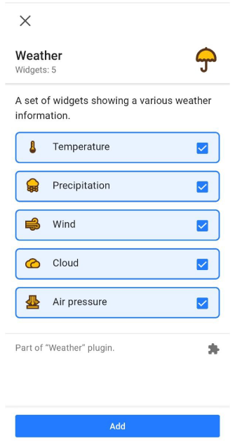 Weather widgets on Android