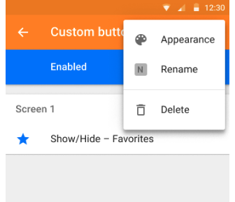 Зовнішній вигляд кнопки «Швидка дія»