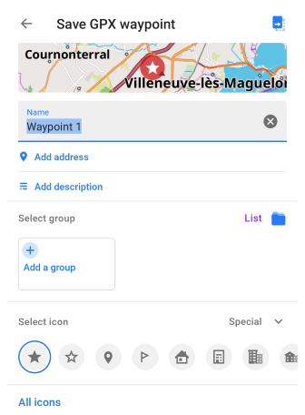إضافة نقطة طريق