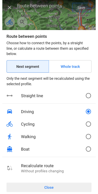 تخطيط مسار أندرويد