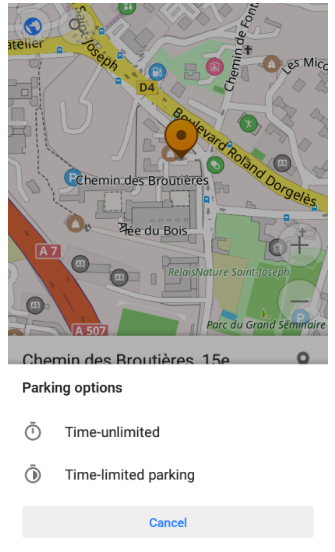 Set Parking point in Android