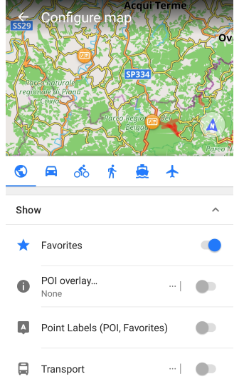 Configure map android