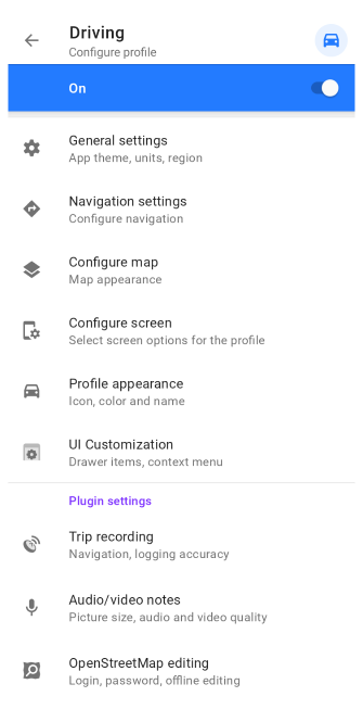 Configure profile Android