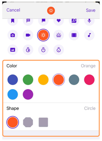 Favorite color and shape iOS