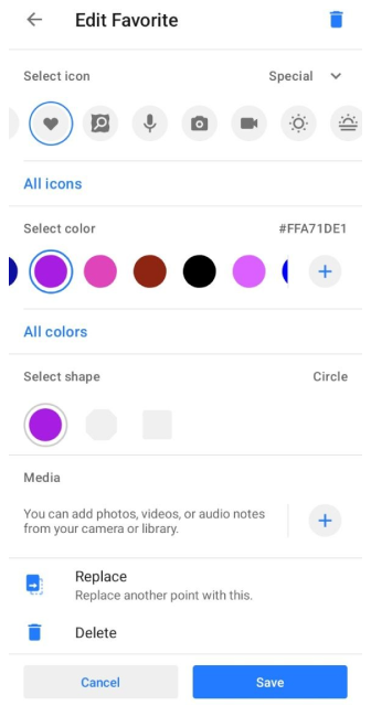 Favorite edit Android
