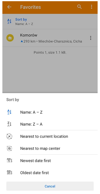 Favorites android