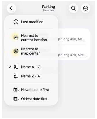 Favorites iOS