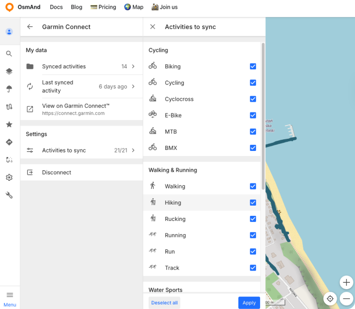 Garmin Connect Sync