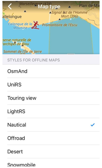 Nautical Map Type in iOS