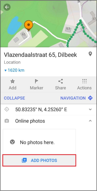 Mapillary plugin Map Conntext menu Android