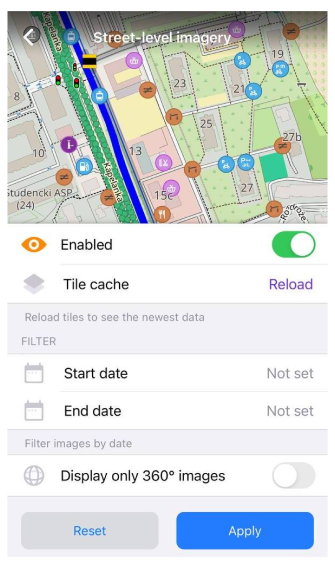 Mapillary plugin filter iOS