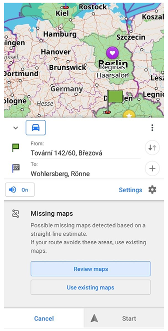 Message no maps when building navigation Android 5