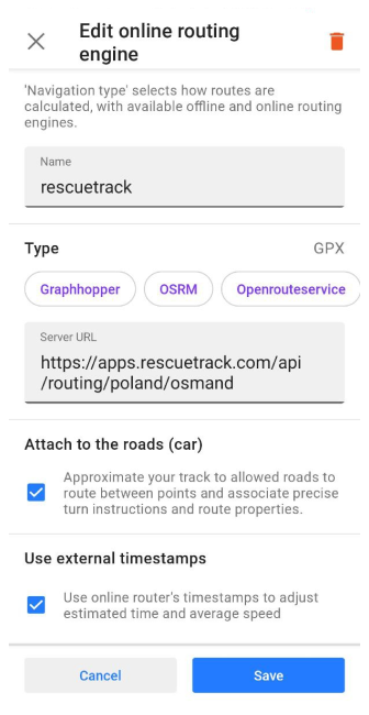 Custom GPX routing Android 1