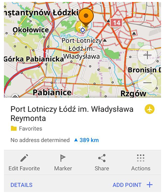 Plan a route Favorites android