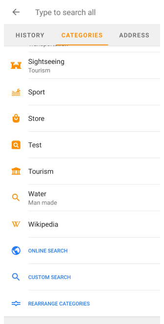 Search POI Android