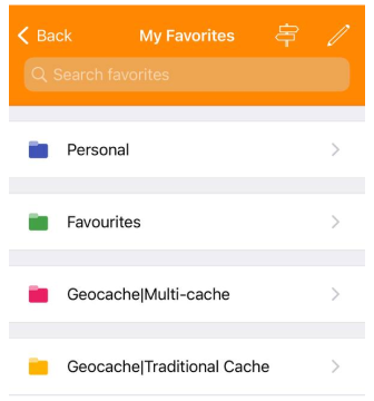 Searching menu Favorite iOS