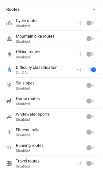 Configure Map Routes section