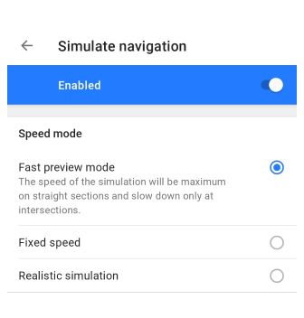 Simulate navigation Android