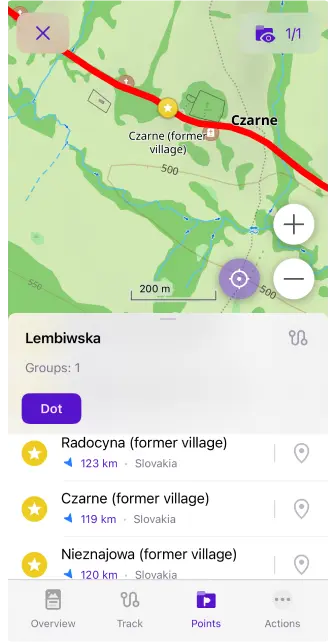 Show Track Waypoints on the Map