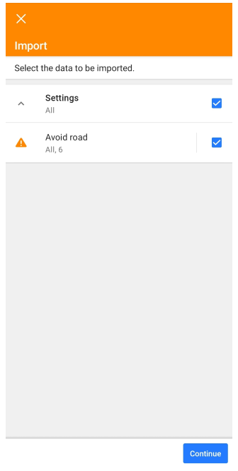 Import zu meidender Straßen auf der Karte Android