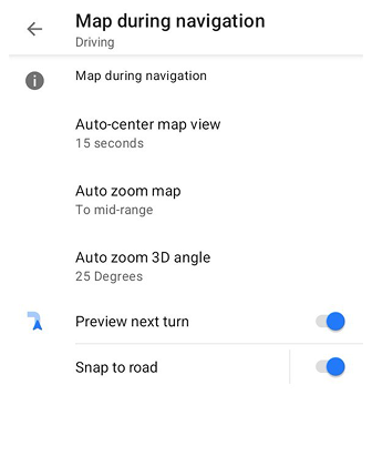 Kartenansicht während der Navigation