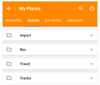Meine Orte Menü Android