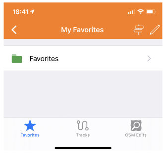 Menü Meine Orte iOS