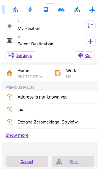 Navigationsmenü iOS 1