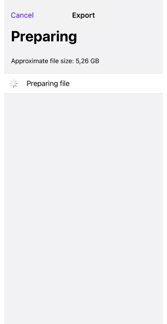 Profilaktionen Export iOS