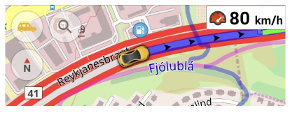 Widget für Geschwindigkeitsbegrenzung