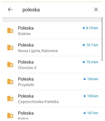 Straßensuche Android