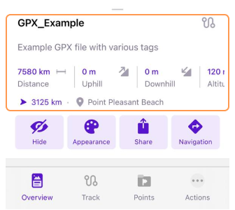 Infobereich Übersicht iOS
