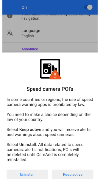 Zeitpunkt der Sprachnavigationsansage Android