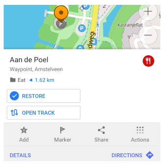 Acción Restaurar marcador Android