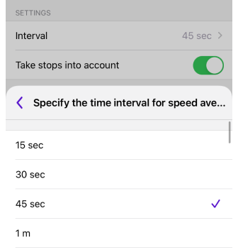 Widgets de velocidad media