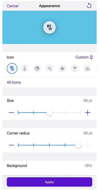 Apariencia del botón