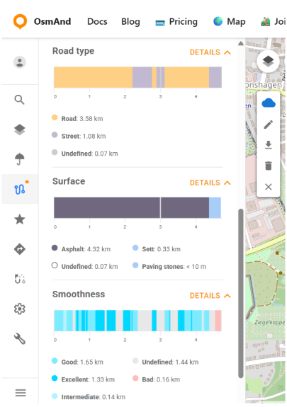 Edición de GPX en la nube de OsmAnd Web