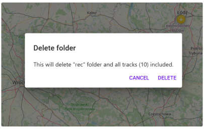 Menú de carpeta de pistas