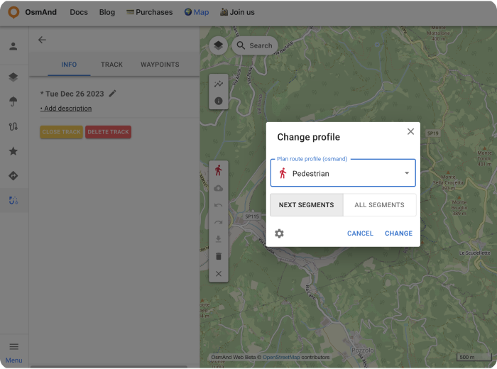 Crear Pista Web de OsmAnd