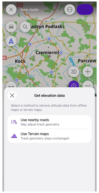 Datos de elevación iOS