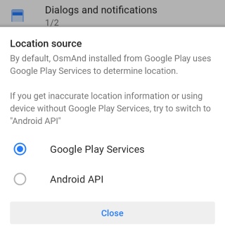 Fuente de ubicación Android